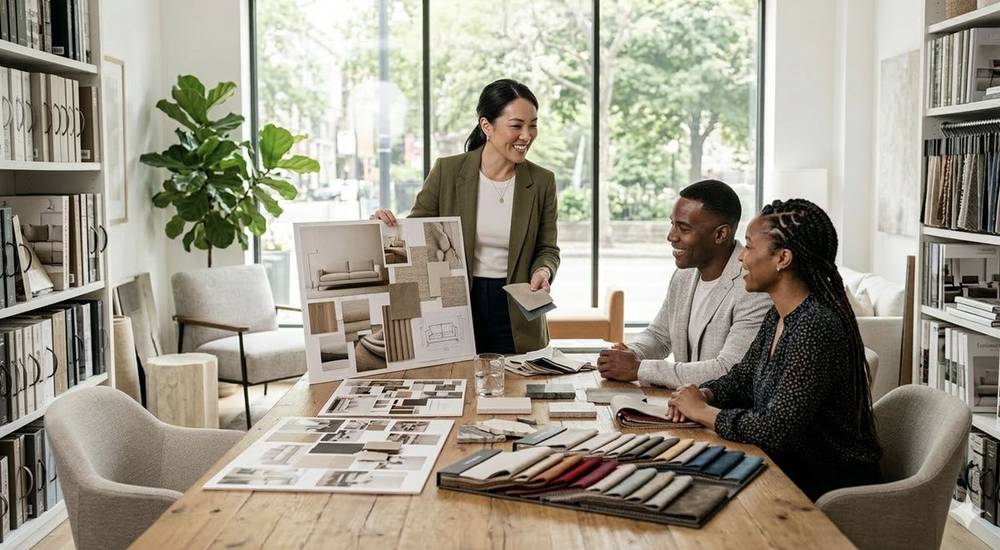 Interior designers presenting to client